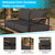 Eastport Outdoor Loveseat with Removable Charcoal Fabric Cushions and Black Teak Accented Aluminum Frame