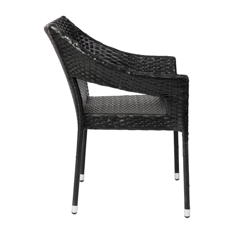 Eldon Weather Resistant Indoor/Outdoor Stacking Patio Dining Chair With Steel Frame And PE Rattan - Gray