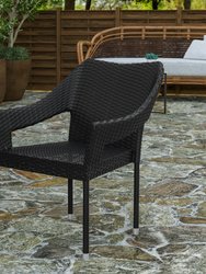 Eldon Weather Resistant Indoor/Outdoor Stacking Patio Dining Chair With Steel Frame And PE Rattan - Espresso