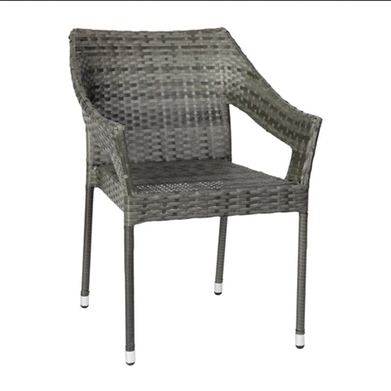 Eldon Weather Resistant Indoor/Outdoor Stacking Patio Dining Chair With Steel Frame And PE Rattan - Black