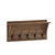 Enid Weathered Pine Wood 24 Inch Wall Mount Storage Rack With 5 Hooks And Upper Display Shelf