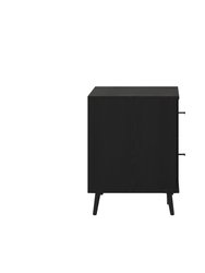 Erikson Mid-Century Modern TV Stand For TV's Up To 60" With Adjustable Shelf And Two Drawers In Black