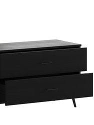 Erikson Mid-Century Modern TV Stand For TV's Up To 60" With Adjustable Shelf And Two Drawers In Black