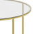 Fairdale Glass Coffee Table with Round Brushed Gold Cross Brace Frame