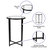 Fairdale Glass End Table with Round Matte Black Cross Brace Frame