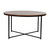 Fairdale Walnut Coffee Table with Round Matte Black Cross Brace Frame