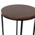 Fairdale Walnut End Table with Round Matte Black Cross Brace Frame