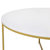 Fairdale White Marble Finish Coffee Table with Round Brushed Gold Cross Brace Frame