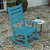 Fielder Contemporary Rocking Chair, All-Weather HDPE Indoor/Outdoor Rocker - Blue