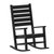 Fielder Contemporary Rocking Chair, All-Weather HDPE Indoor/Outdoor Rocker In Black - Black
