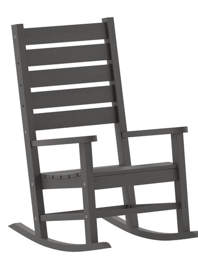 Merrick Lane Fielder Contemporary Rocking Chair, All-Weather HDPE Indoor/Outdoor Rocker In Gray product