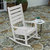 Fielder Contemporary Rocking Chair, All-Weather HDPE Indoor/Outdoor Rocker In White
