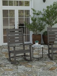 Fielder Set Of 2 Contemporary Rocking Chairs, All-Weather HDPE Indoor/Outdoor Rockers - Gray