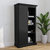 Finnoula 36" Wide Farmhouse Storage Cabinet, Semi-Open Storage With Sliding Barn Door - Black