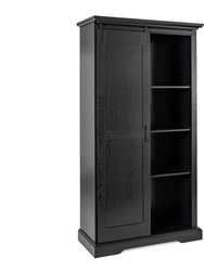 Finnoula 36" Wide Farmhouse Storage Cabinet, Semi-Open Storage With Sliding Barn Door