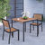 Forrest Three Piece Faux Teak Patio Dining Set for Indoor and Outdoor Use - 35" Square Table and Two Armless Stacking Club Chairs