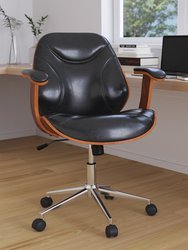 Frederick Mid-Back Ergonomic Office Chair Executive Swivel Bentwood Frame Desk Chair