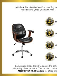 Frederick Mid-Back Ergonomic Office Chair Executive Swivel Bentwood Frame Desk Chair