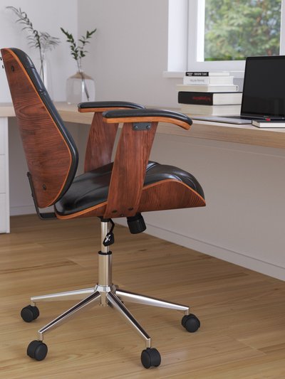Merrick Lane Frederick Mid-Back Ergonomic Office Chair Executive Swivel Bentwood Frame Desk Chair product