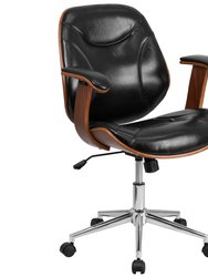 Frederick Mid-Back Ergonomic Office Chair Executive Swivel Bentwood Frame Desk Chair