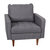 Garibaldi Mid-Century Modern Armchair With Tufted Faux Linen Upholstery And Solid Wood Legs
