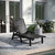 Gaylord Adjustable Adirondack Lounger With Cup Holder- All-Weather Indoor/Outdoor HDPE Lounge Chair In Black