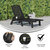 Gaylord Adjustable Adirondack Lounger With Cup Holder- All-Weather Indoor/Outdoor HDPE Lounge Chair In Black