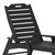 Gaylord Adjustable Adirondack Lounger With Cup Holder- All-Weather Indoor/Outdoor HDPE Lounge Chair In Black