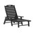 Gaylord Adjustable Adirondack Lounger With Cup Holder- All-Weather Indoor/Outdoor HDPE Lounge Chair In Black - Black