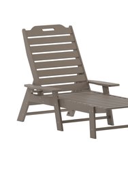 Gaylord Set Of 2 Adjustable Adirondack Loungers With Cup Holders - All-Weather Indoor/Outdoor HDPE Lounge Chairs In Brown