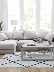 Green River Modern Farmhouse Engineered Wood Coffee Table And Powder Coated Steel Accents In Aspen Gray - Aspen Gray