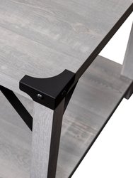 Green River Modern Farmhouse Engineered Wood Coffee Table And Powder Coated Steel Accents In Aspen Gray