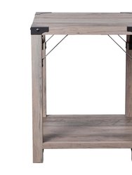 Green River Modern Farmhouse Engineered Wood End Table And Powder Coated Steel Accents In Gray Wash