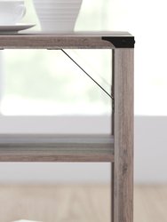 Green River Modern Farmhouse Engineered Wood End Table With Two Tiered Shelving And Powder Coated Steel Accents In Gray Wash