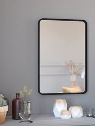 Halstead 20" x 30" Decorative Wall Mirror In Matte Black - Matte Black