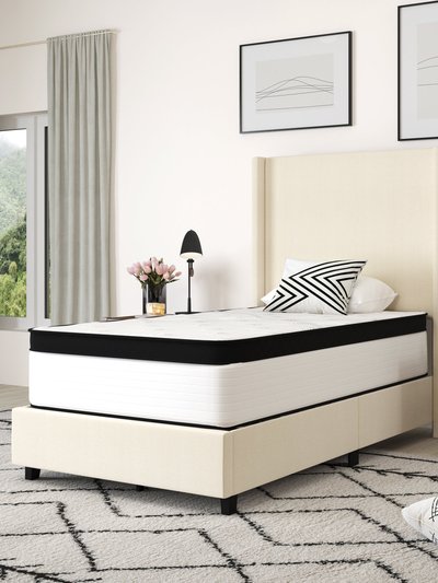 Merrick Lane Hulen 12 Inch Extra Firm Twin Hybrid Pocket Spring & CertiPUR-US Certified Foam Mattress In A Box product