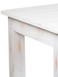 Jessamine 46" x 30" Rectangular Antique Rustic White Solid Pine Farm Dining Table
