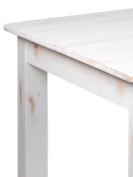 Jessamine 60" x 38" Rectangular Antique Rustic White Solid Pine Farm Dining Table