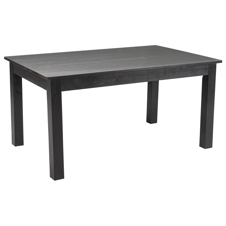 Jessamine 60" x 38" Rectangular Solid Pine Farm Dining Table - Black Wash