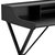 Jordi Desk Contemporary Black Office Computer Writing Desk With Top Shelf and Center Storage Compartments