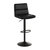 Keene Set Of 2 Modern Faux Leather Upholstered Adjustable Height Bar Stools With Sturdy Iron Bases In Black