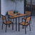 Kersey 5 Piece Patio Table and Chairs Set Faux Teak Wood And Metal Indoor/Outdoor Table And Chairs With All-Weather Purpose