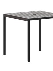 Kersey Outdoor 35" Square Dining Table With Umbrella Hole