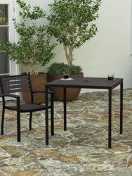 Kersey Outdoor 35" Square Dining Table With Umbrella Hole