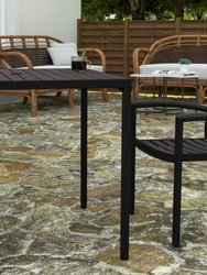 Kersey Outdoor 35" Square Dining Table With Umbrella Hole