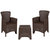 Lanai Outdoor Furniture 3 Item Set Faux Rattan Resin Wicker Lounge Chairs And Side Table Chocolate Brown Patio Furniture