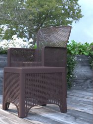 Lanai Outdoor Furniture 3 Item Set Faux Rattan Resin Wicker Lounge Chairs And Side Table Chocolate Brown Patio Furniture