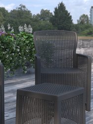 Lanai Outdoor Furniture 3 Item Set Faux Rattan Resin Wicker Lounge Chairs And Side Table