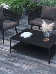 Lanier Two-Tier All-Weather Patio Coffee Table, Black