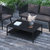 Lanier Two-Tier All-Weather Patio Coffee Table, Black
